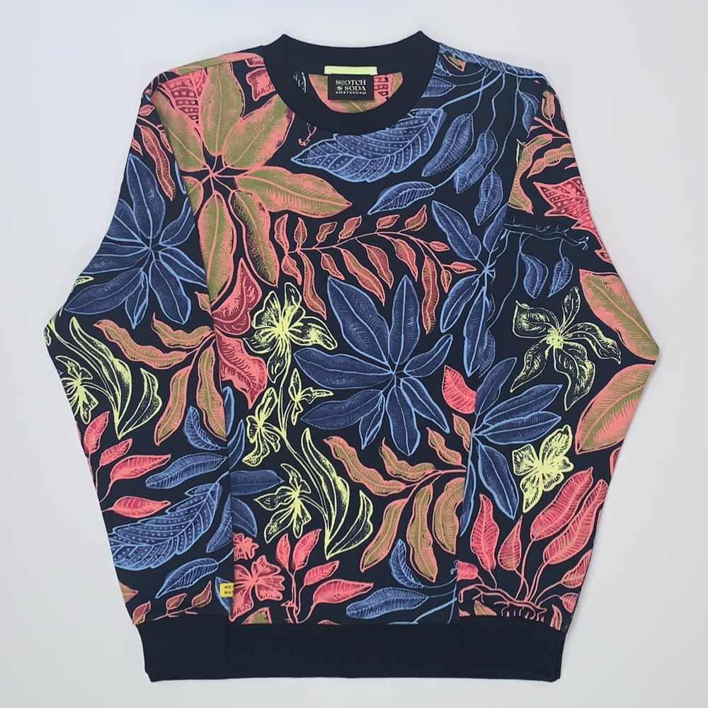 Scotch & Soda Men's Multicolor All-Over-Print Sweatshirt-Size M New - Picture 1 of 10